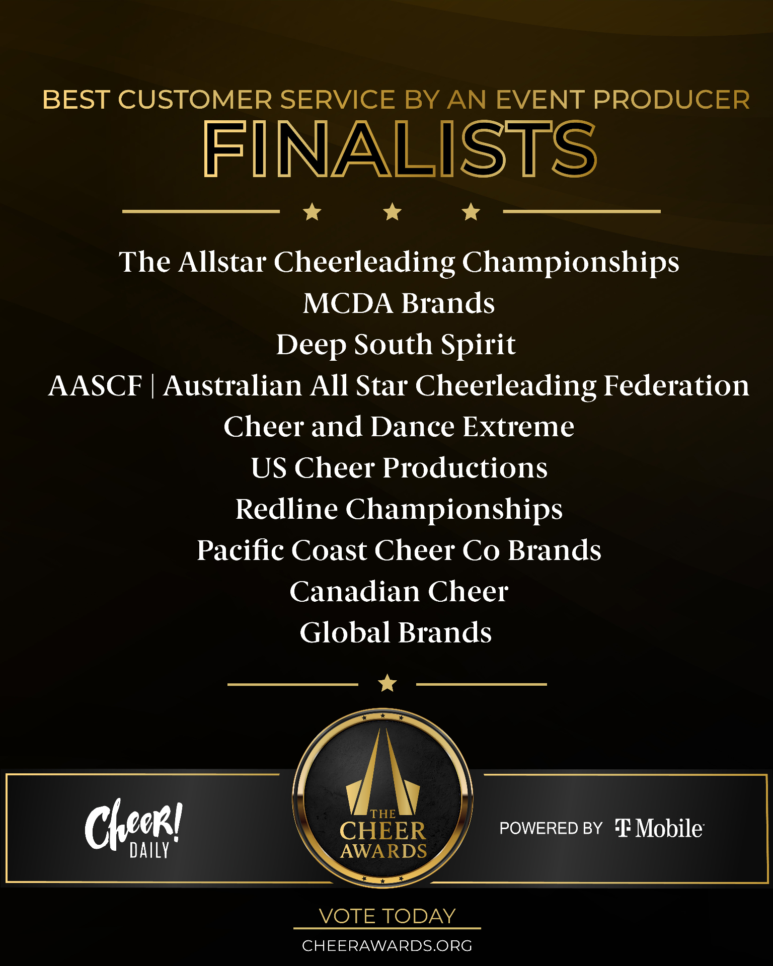 Best Customer Service by an Event Producer finalists