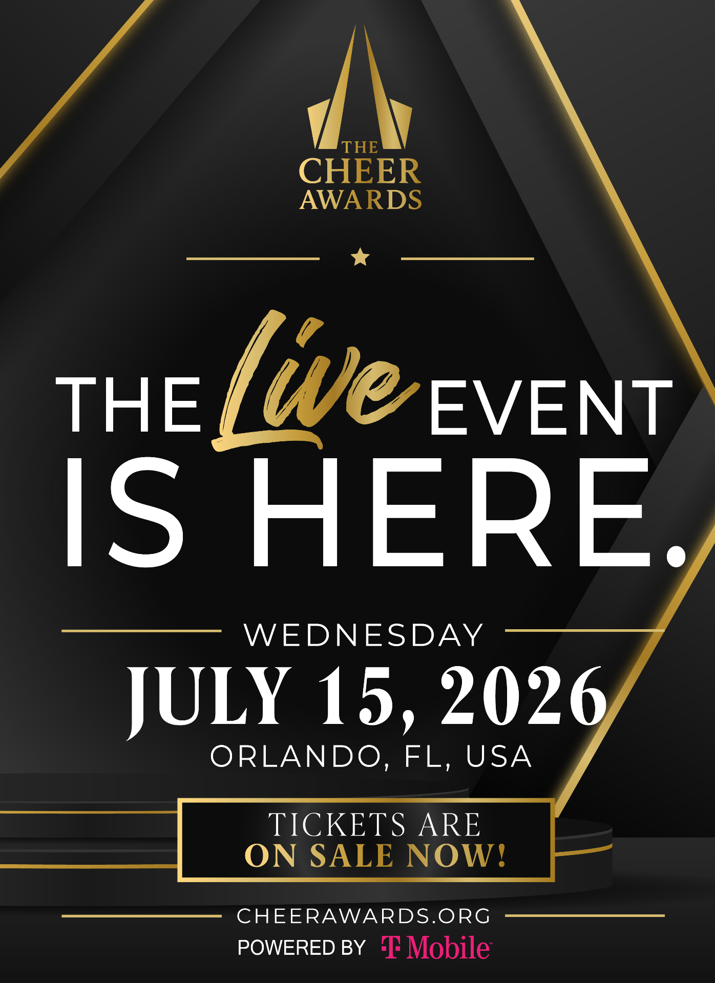 The Cheer Awards Live Event — Wednesday July 15, 2026, Orlando FL