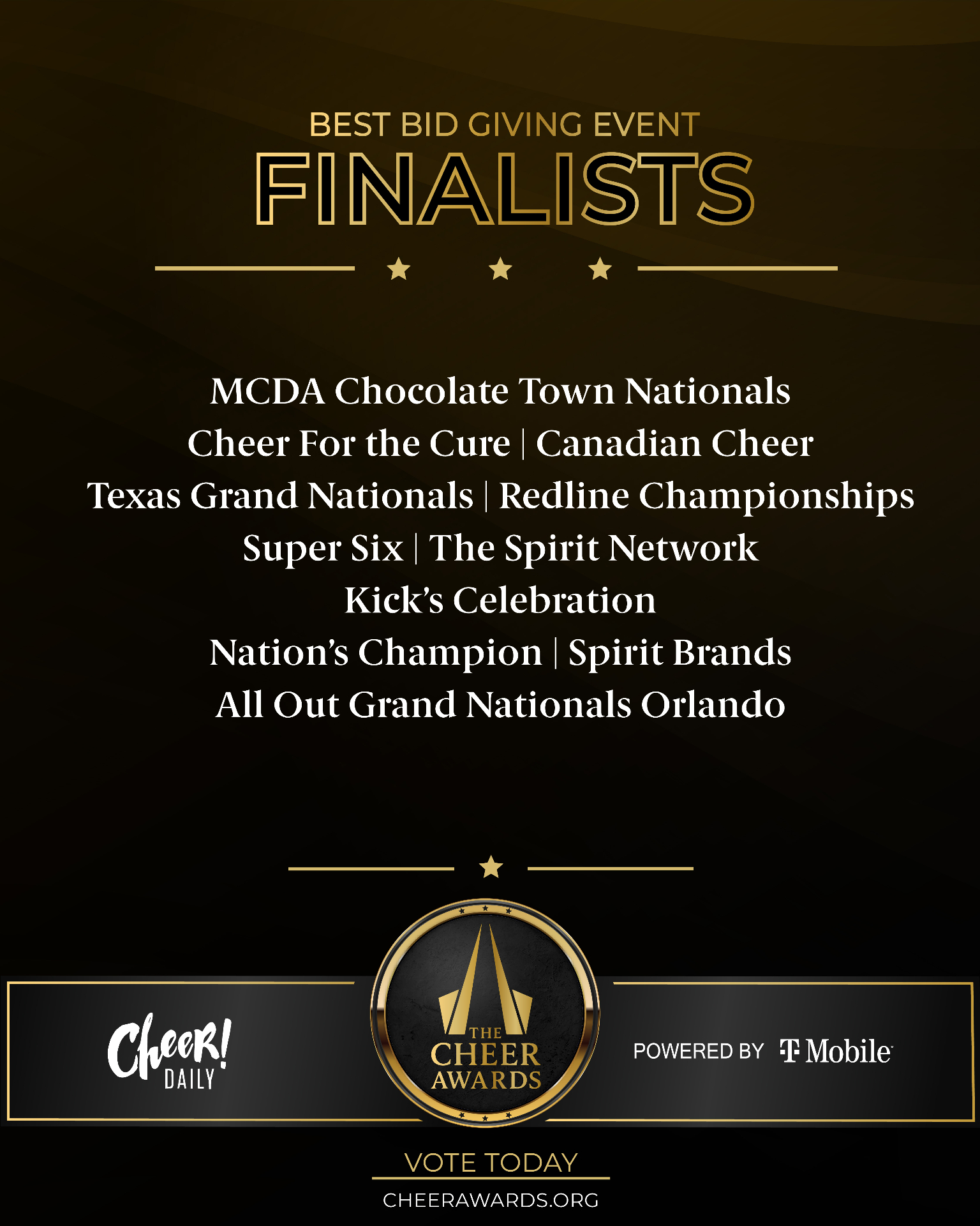 Best Bid Giving Event finalists