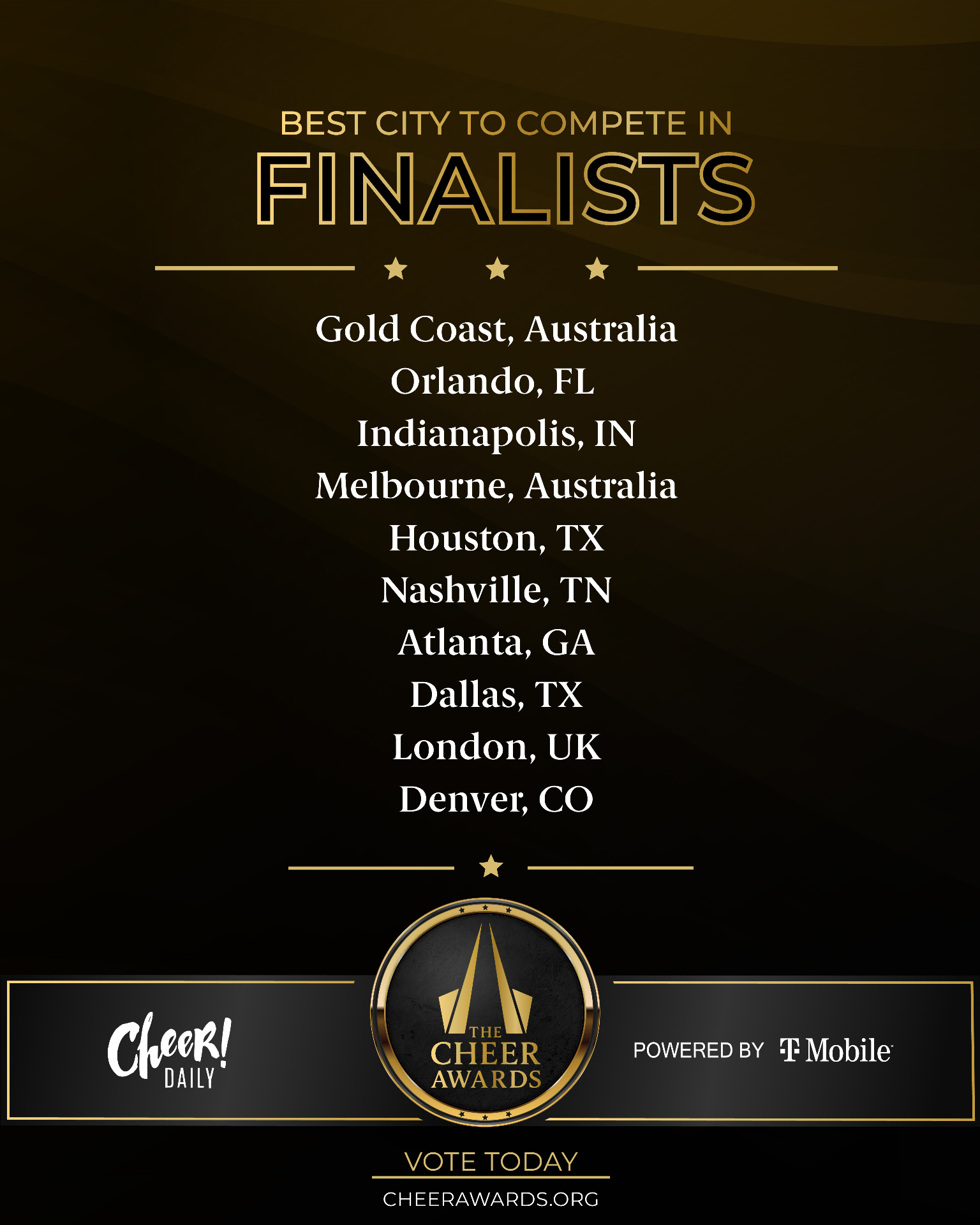 Best City to Compete In finalists