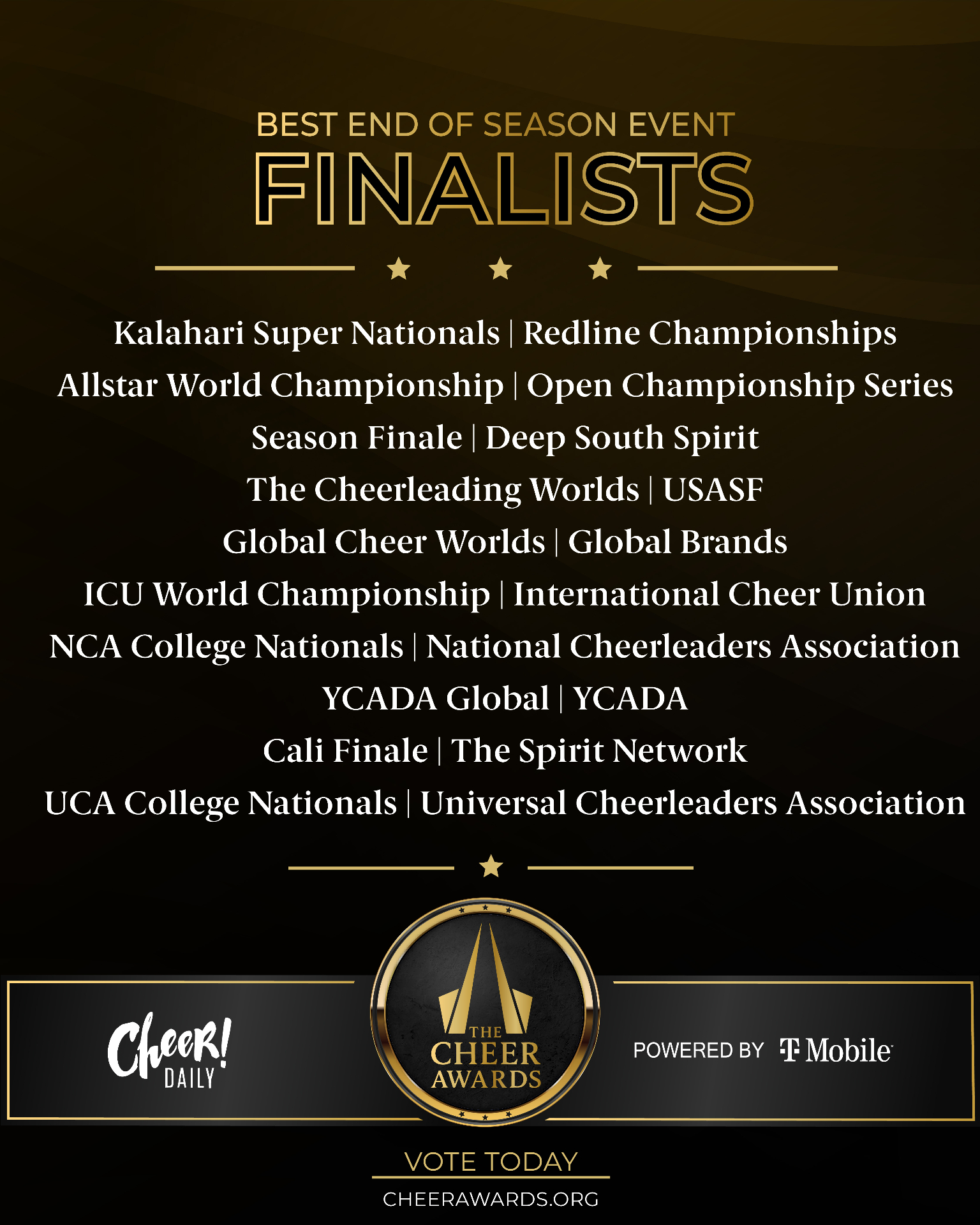 Best End of Season Event finalists